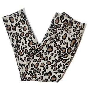 Chico's Leopard Print Ankle Pants - Black, Brown on Cream